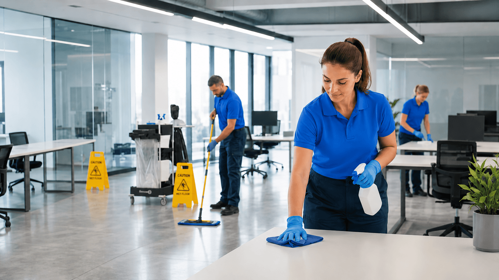 Équipe Top Clean en intervention de nettoyage